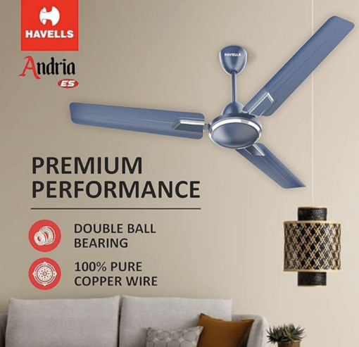 Havells 1200mm Andria Energy Saving Ceiling Fan (Indigo Blue, Pack of 1) 2 stars - Image 4